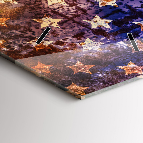 Zegar szklany pionowy Flaga USA w stylu vintage