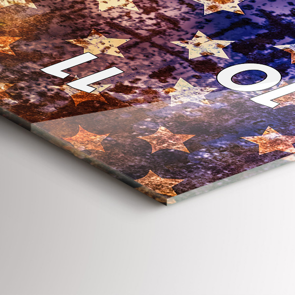 Zegar szklany pionowy Flaga USA w stylu vintage