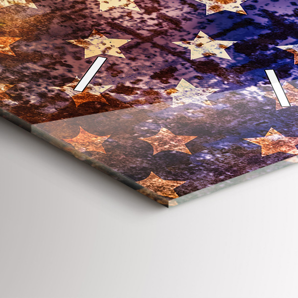 Zegar szklany pionowy Flaga USA w stylu vintage