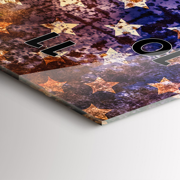 Zegar szklany pionowy Flaga USA w stylu vintage