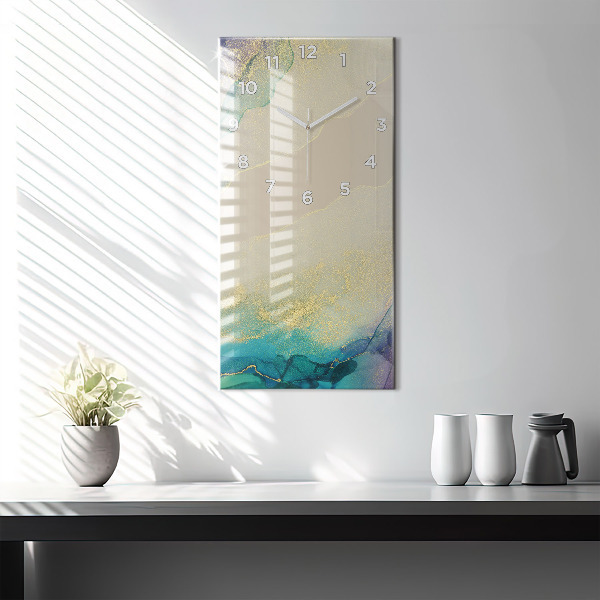 Zegar szklany pionowy Abstrakcja barw