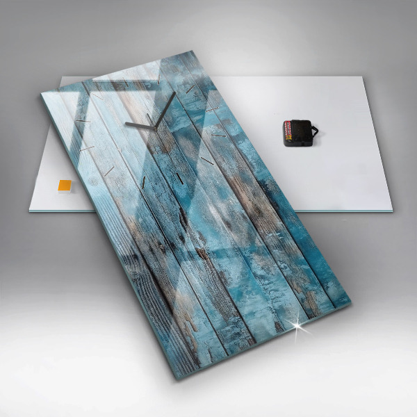 Zegar ścienny pionowy Niebieskie deski