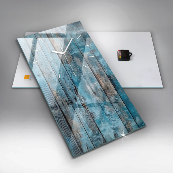 Zegar ścienny pionowy Niebieskie deski