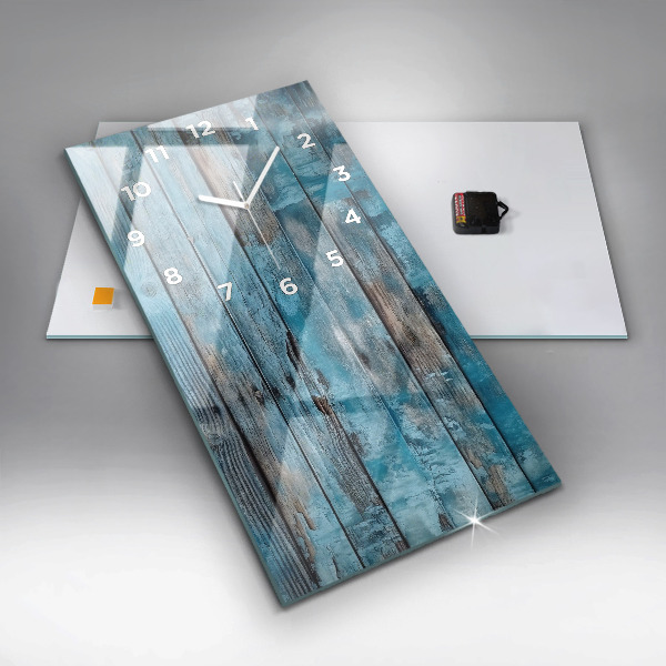 Zegar ścienny pionowy Niebieskie deski