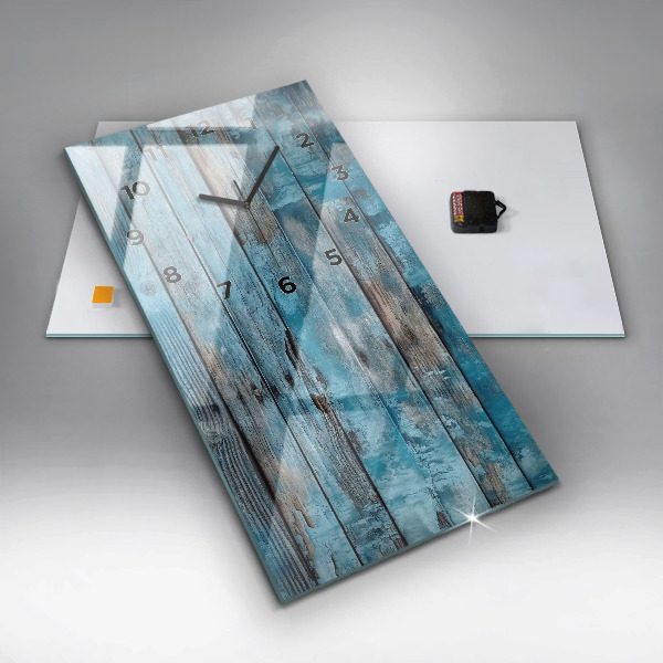 Zegar ścienny pionowy Niebieskie deski