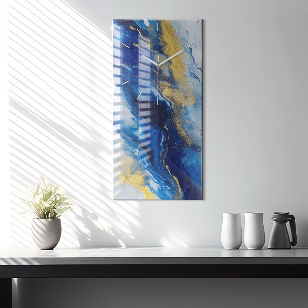 Zegar ścienny pionowy Niebieski marmur