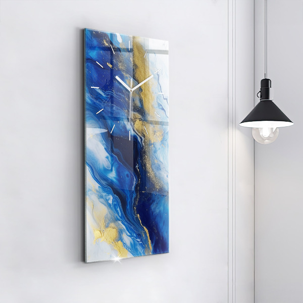 Zegar ścienny pionowy Niebieski marmur