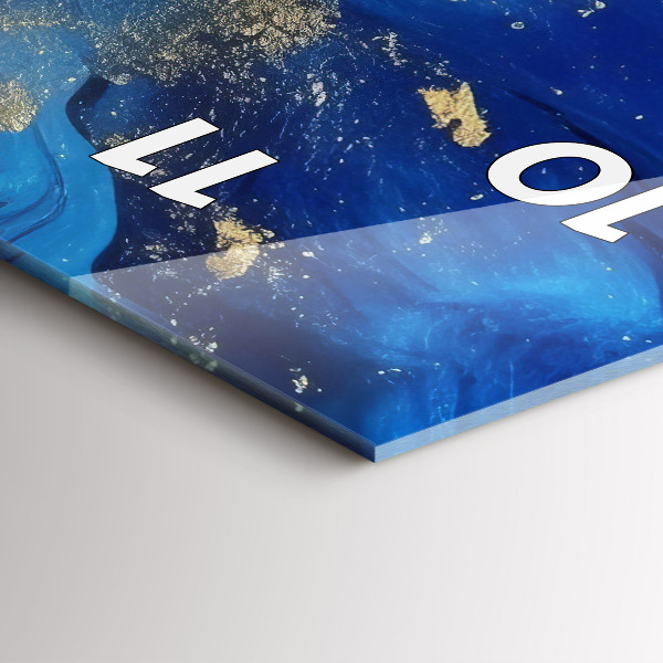 Zegar ścienny pionowy Niebieski marmur