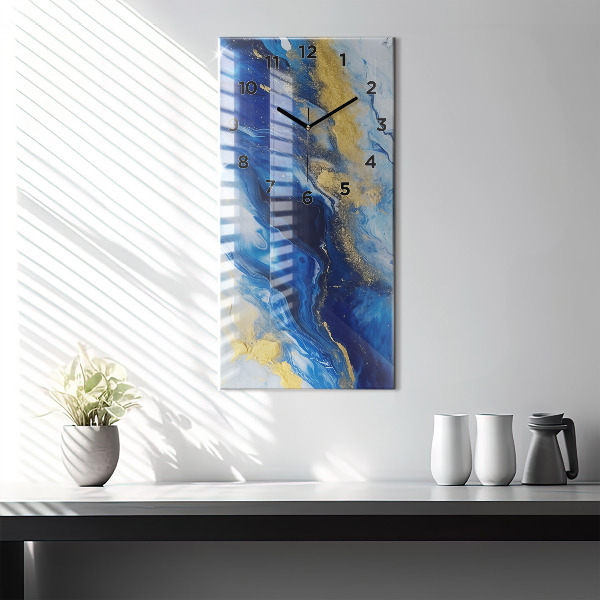 Zegar ścienny pionowy Niebieski marmur