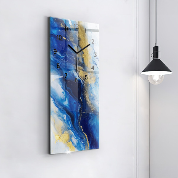 Zegar ścienny pionowy Niebieski marmur