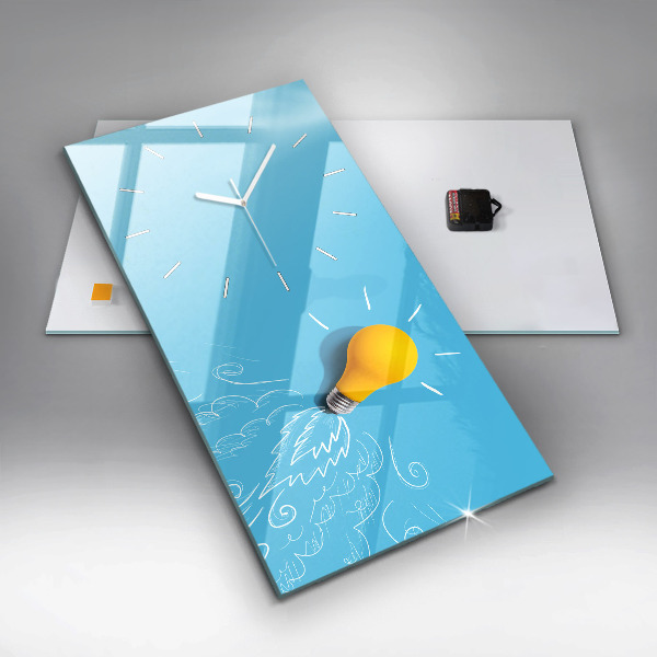 Zegar ścienny pionowy Żarówka rysunek