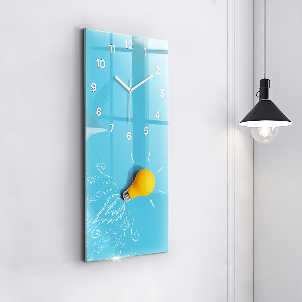 Zegar ścienny pionowy Żarówka rysunek