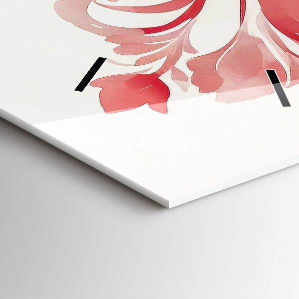 Zegar ścienny pionowy Czerwone kwiaty