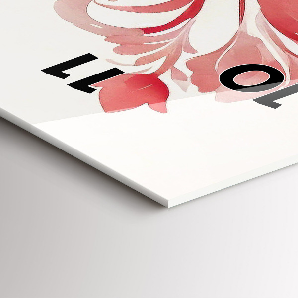 Zegar ścienny pionowy Czerwone kwiaty