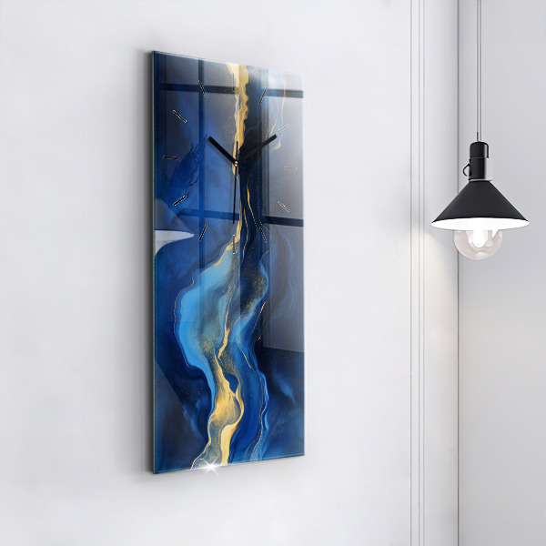 Zegar ścienny pionowy Niebieski marmur