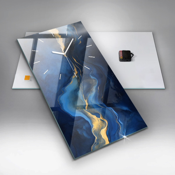 Zegar ścienny pionowy Niebieski marmur