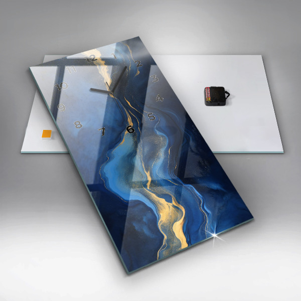 Zegar ścienny pionowy Niebieski marmur