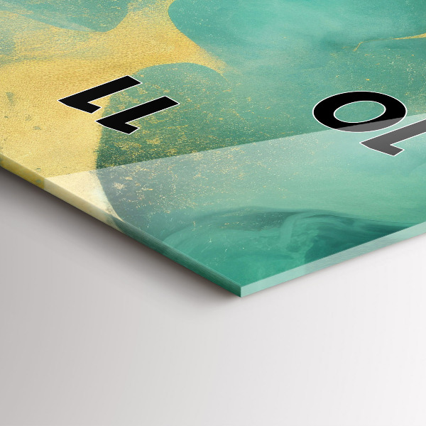 Zegar ścienny pionowy Zielony marmur