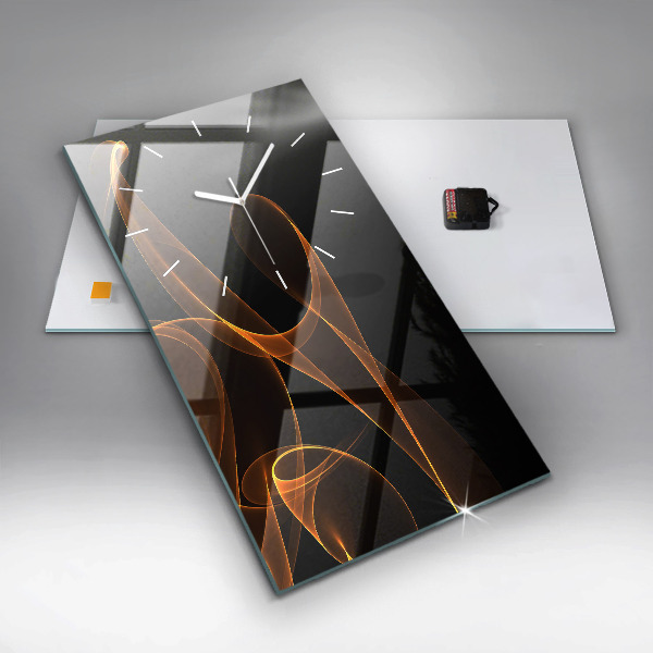 Zegar ścienny pionowy Pomarańczowe linie