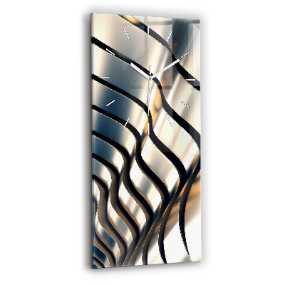 Zegar ścienny pionowy Srebrny wzór