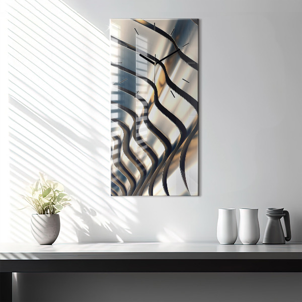 Zegar ścienny pionowy Srebrny wzór