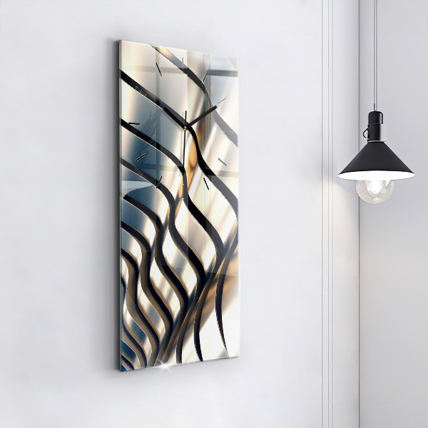 Zegar ścienny pionowy Srebrny wzór