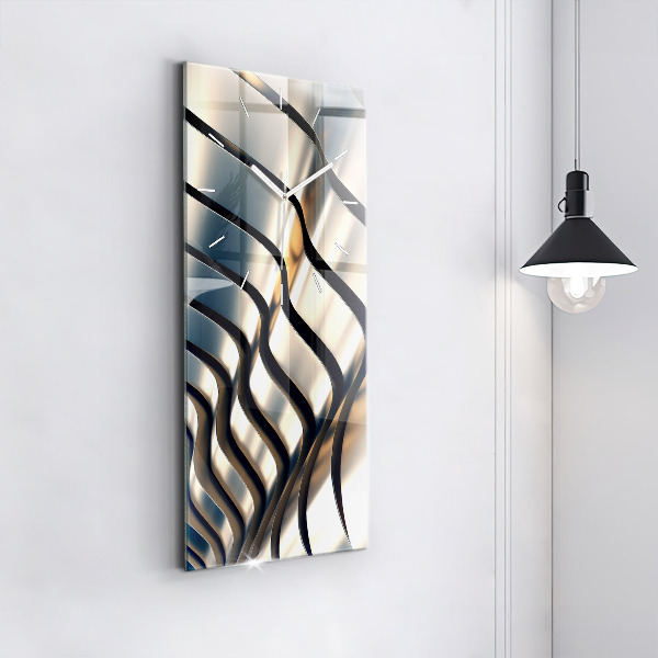 Zegar ścienny pionowy Srebrny wzór