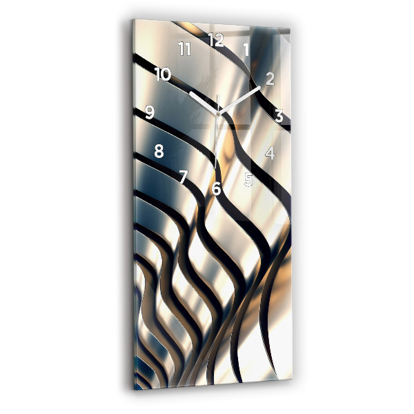 Zegar ścienny pionowy Srebrny wzór