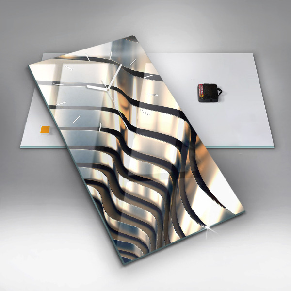 Zegar ścienny pionowy Srebrny wzór