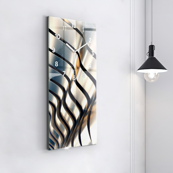 Zegar ścienny pionowy Srebrny wzór