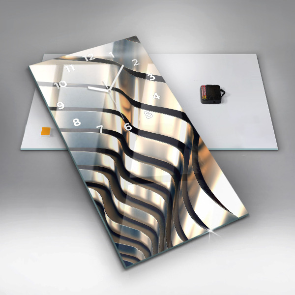 Zegar ścienny pionowy Srebrny wzór