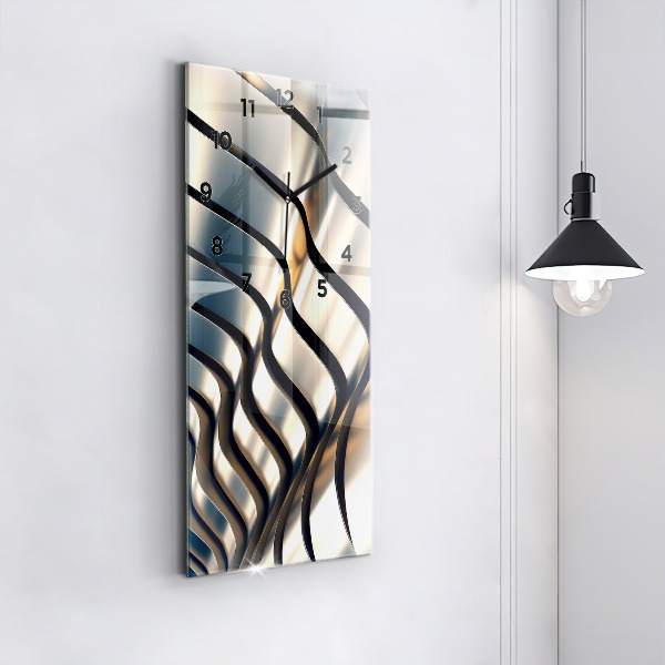 Zegar ścienny pionowy Srebrny wzór