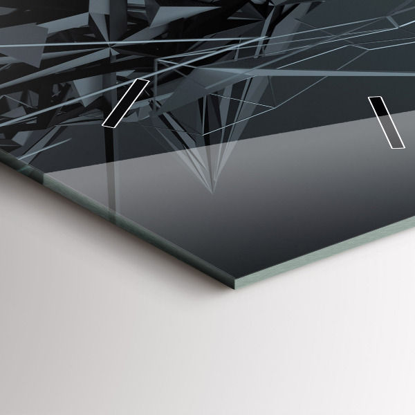 Zegar ścienny pionowy Czarna abstrakcja