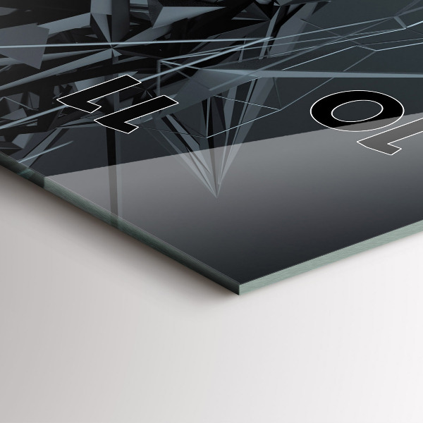 Zegar ścienny pionowy Czarna abstrakcja