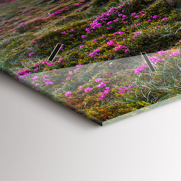 Zegar ścienny poziomy Wschód słońca kwiaty