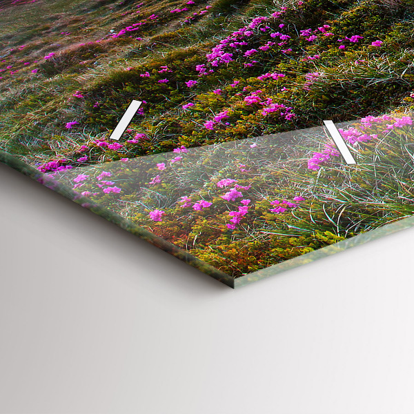 Zegar ścienny poziomy Wschód słońca kwiaty