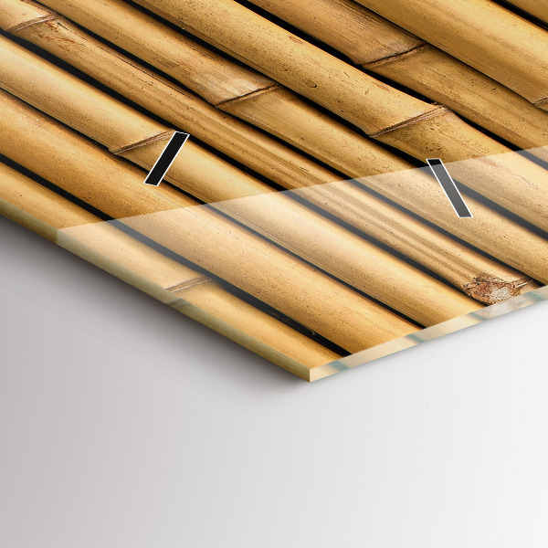 Zegar ścienny poziomy Bambusowe kije