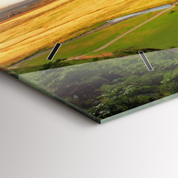 Zegar ścienny poziomy Wodospad na Islandii