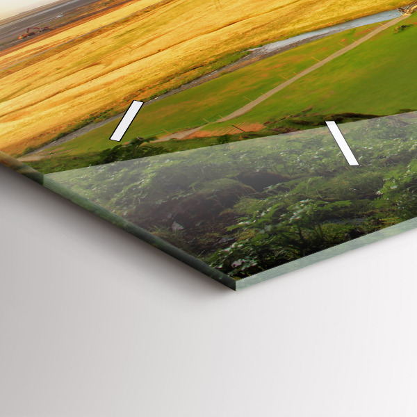 Zegar ścienny poziomy Wodospad na Islandii