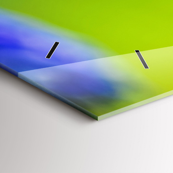 Zegar ścienny poziomy Niebieskie kwiaty