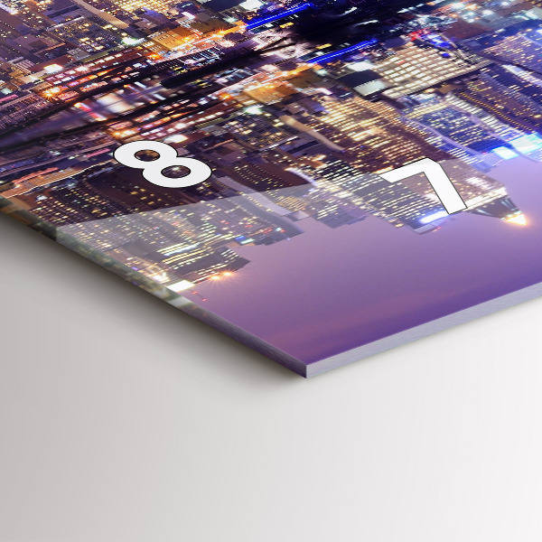 Zegar ścienny poziomy Nowy Jork nocą