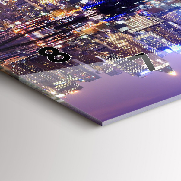 Zegar ścienny poziomy Nowy Jork nocą