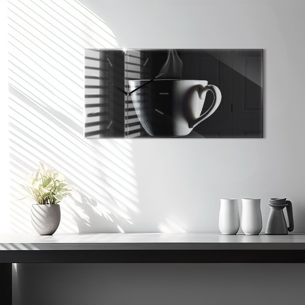 Zegar ścienny poziomy Filiżanka kawy