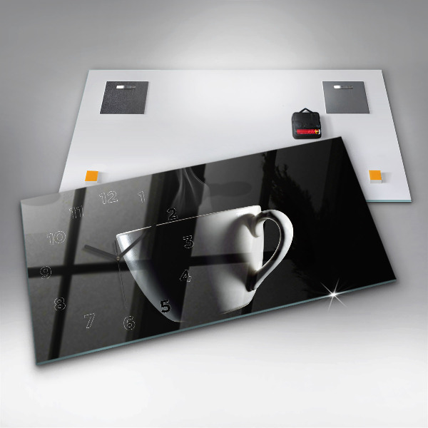 Zegar ścienny poziomy Filiżanka kawy