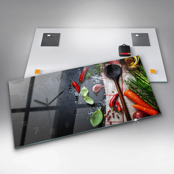 Zegar ścienny poziomy Warzywa