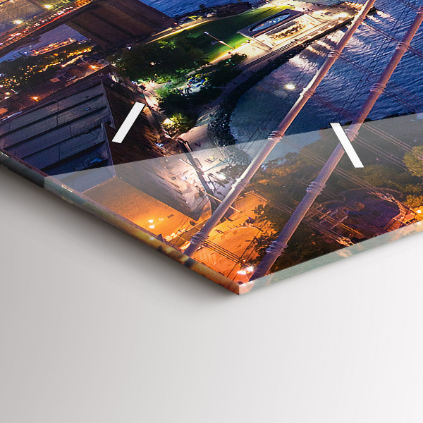 Zegar szklany poziomy Nowy Jork i zachód słońca