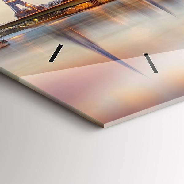 Zegar szklany poziomy Panorama z wieżą Eiffla