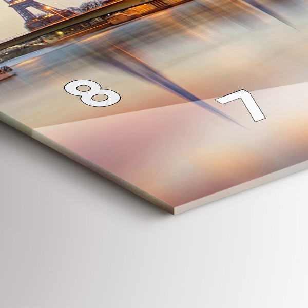 Zegar szklany poziomy Panorama z wieżą Eiffla