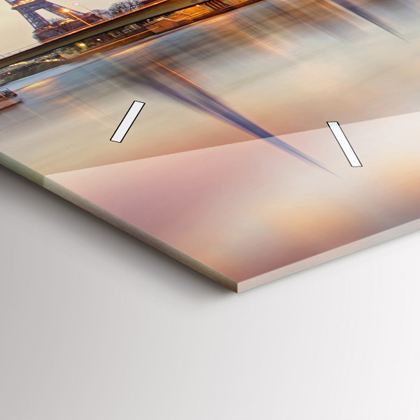 Zegar szklany poziomy Panorama z wieżą Eiffla