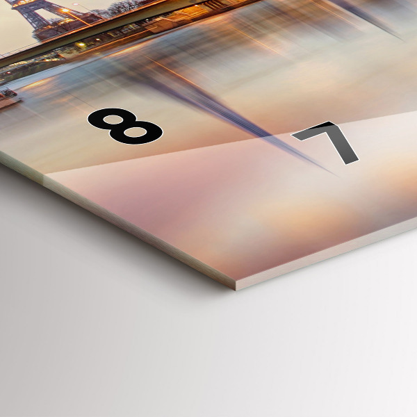 Zegar szklany poziomy Panorama z wieżą Eiffla